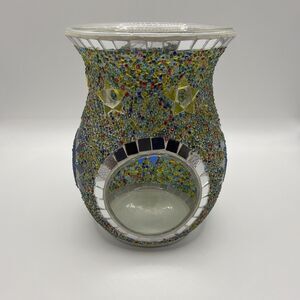 SHMILMH Essential Oil Burner Mosaic Glass Tealight Candle Holder